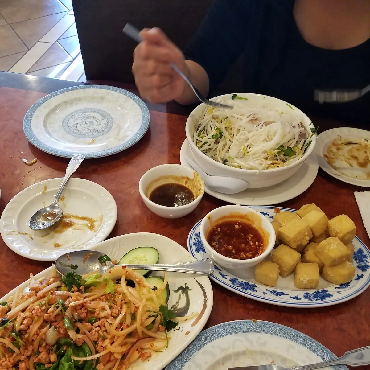 Chicken Larb Salad and Deep Fried Tofu