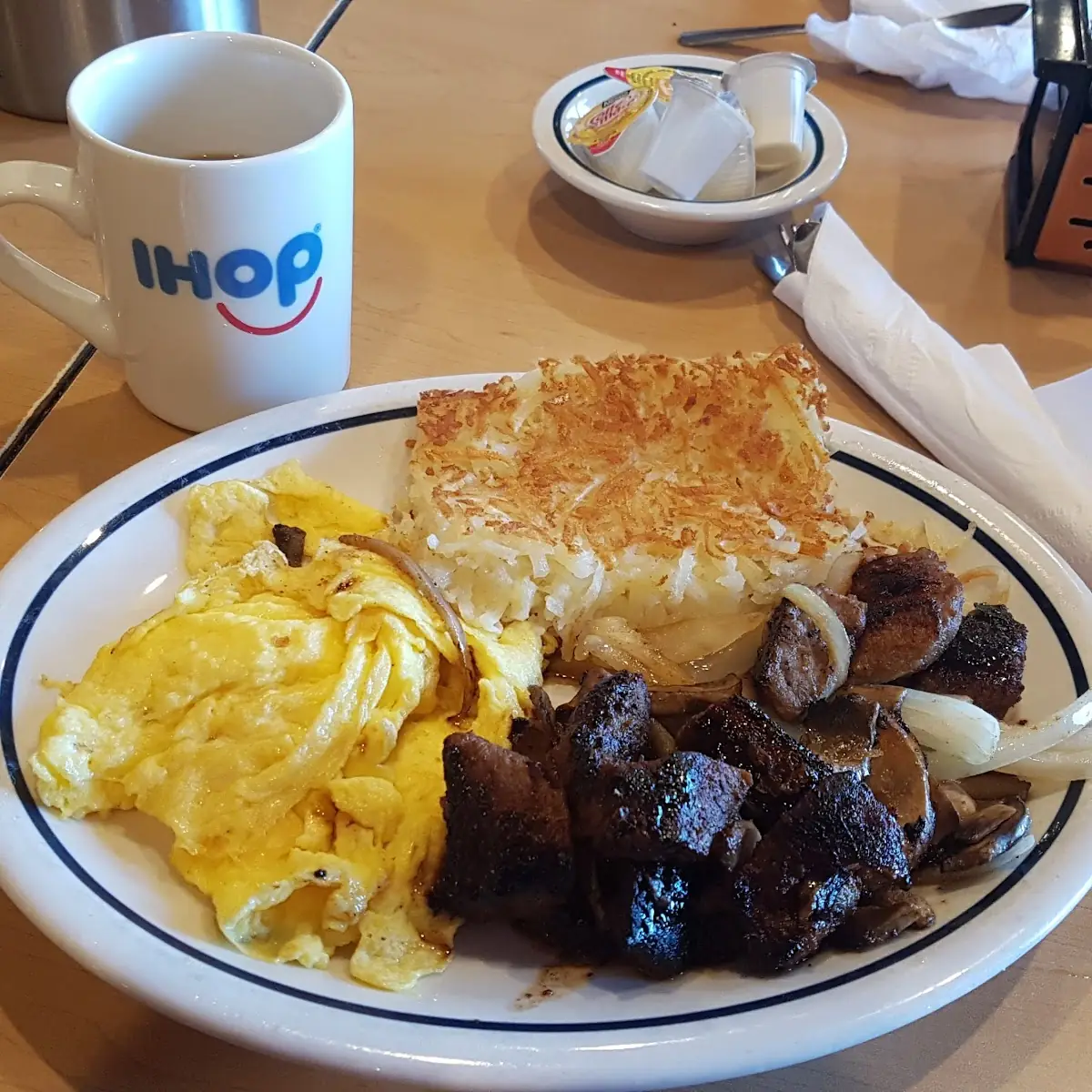Steak Tips and Scrambled Eggs