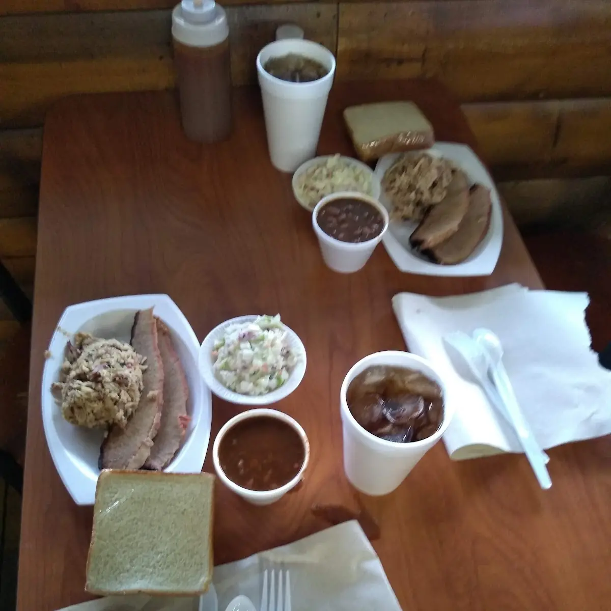 Brisket Pulled Pork Beans and Slaw