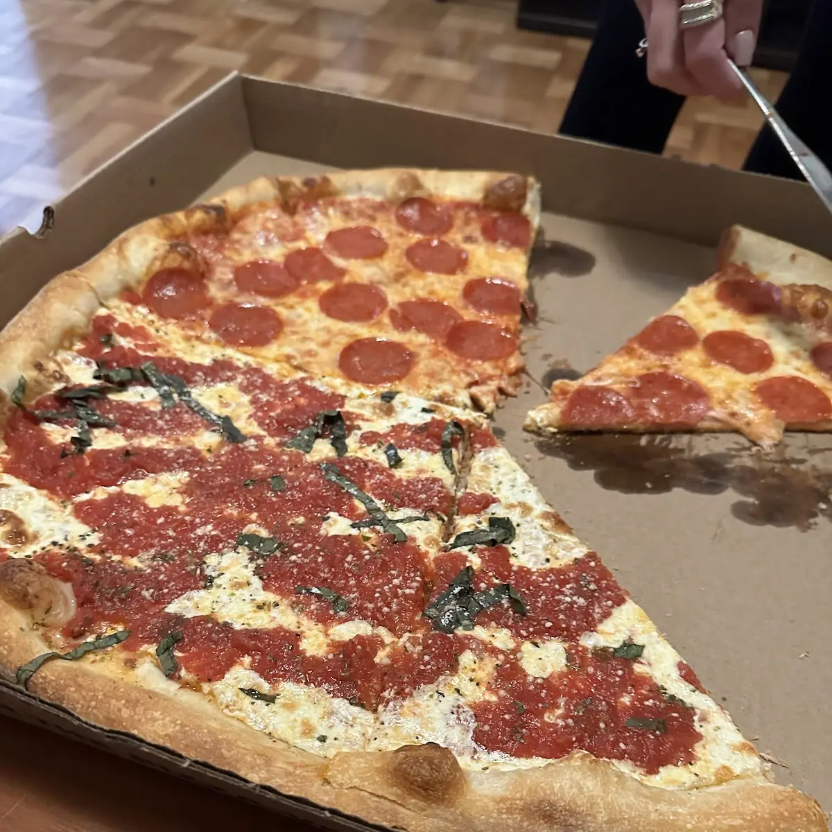 Pizza Margherita and Pepperoni