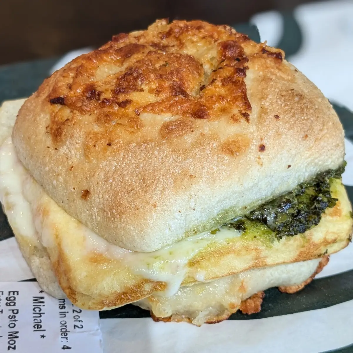 Egg Pesto & Mozzarella Sandwich