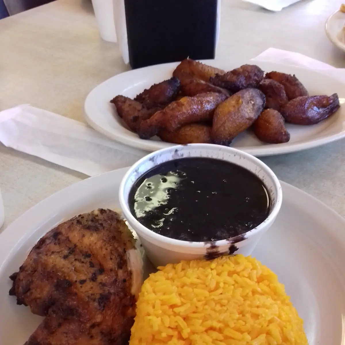 Pollo Asado Plate with Black Beans and Rice