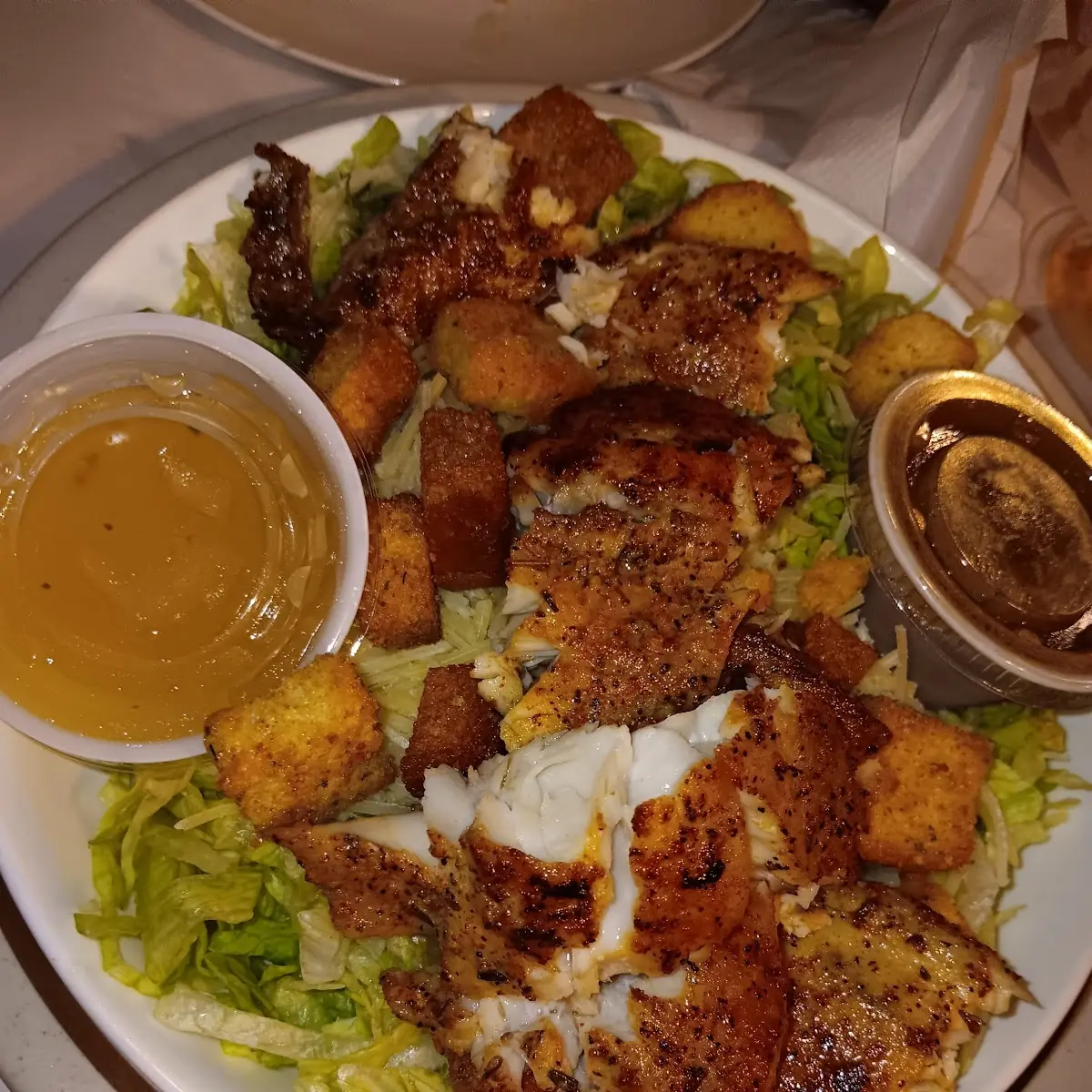 Grilled Red Fish with Large Garden Salad