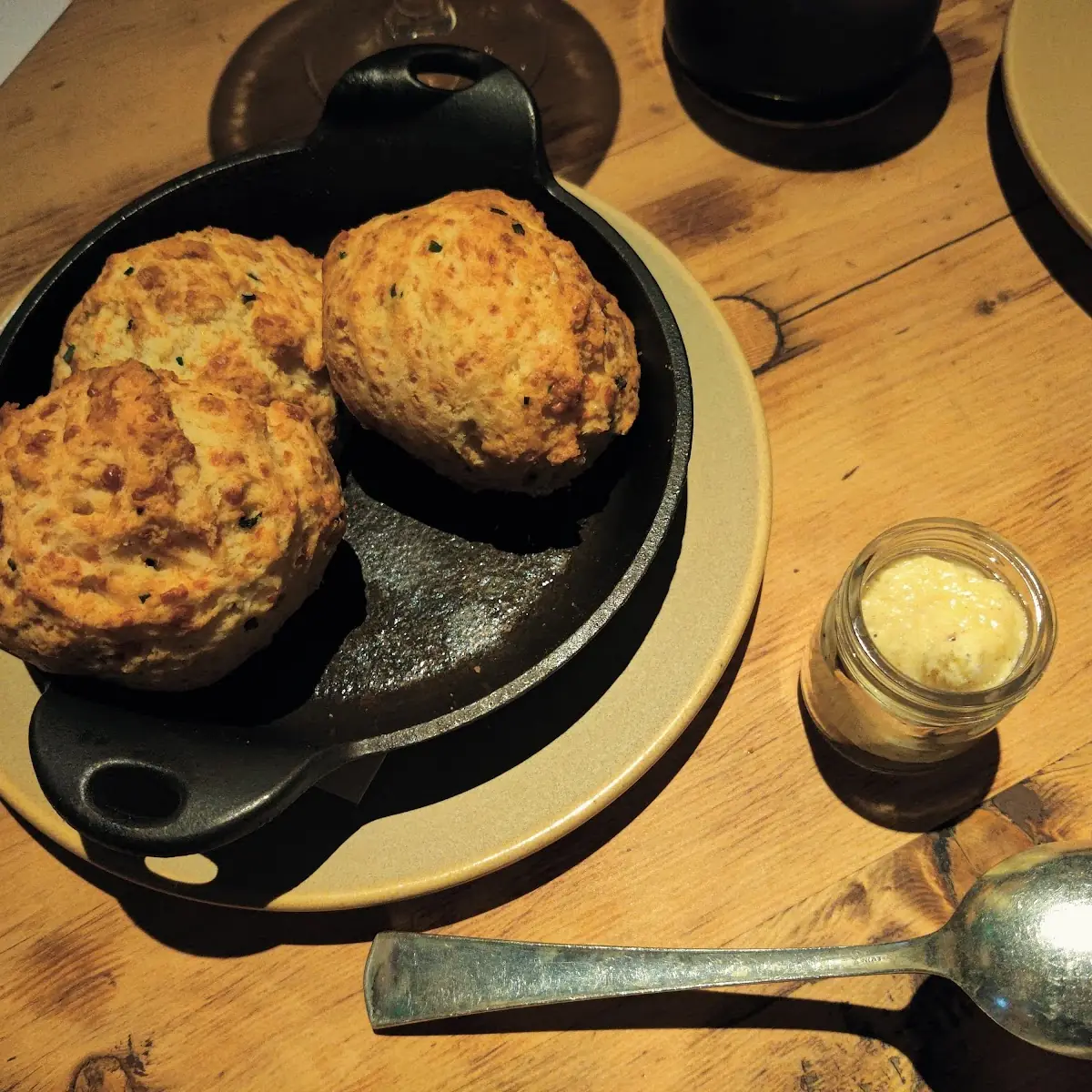 Cheddar-Chive Biscuits with Salted Honey Pepper Butter