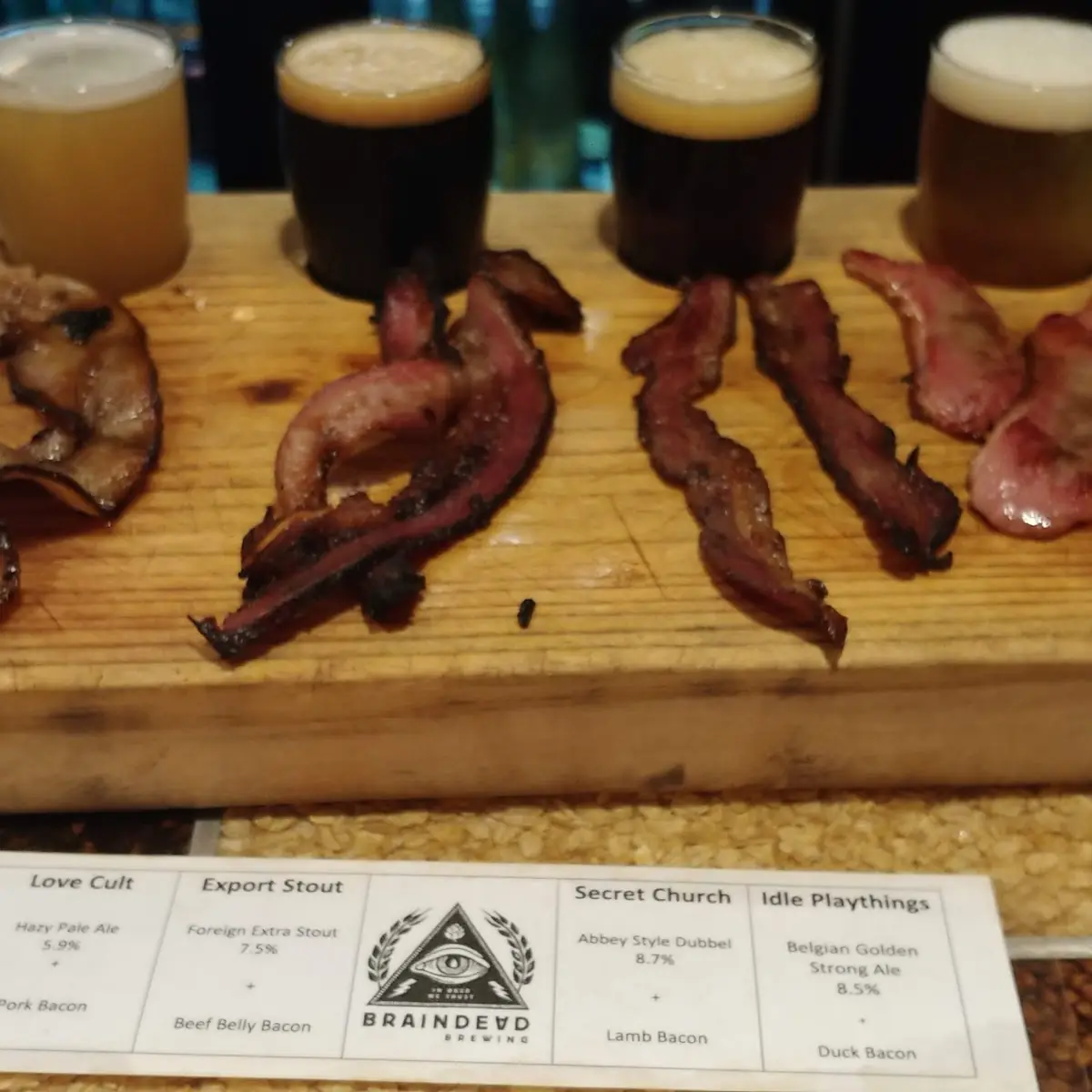 Bacon and Beer Flight