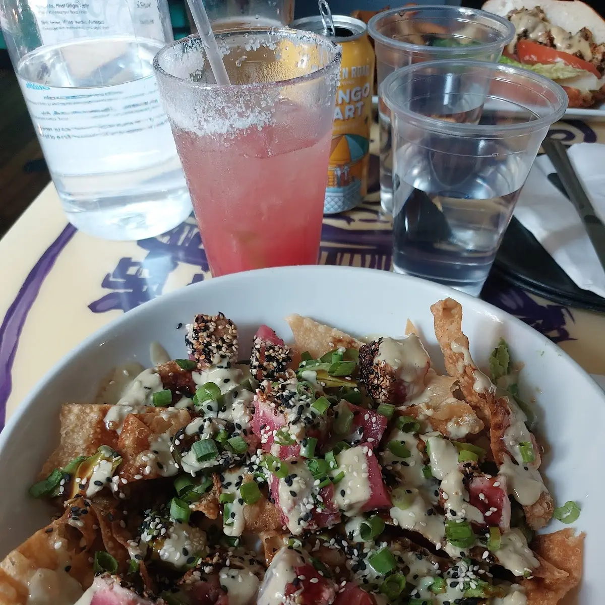 Poke Wonton Nachos