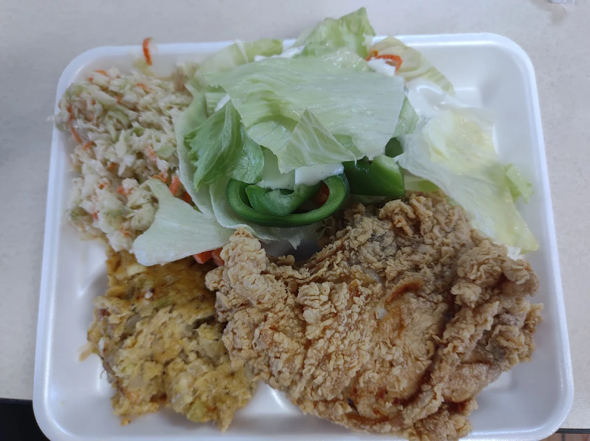 Fried Chicken Breast Stuffing Green Salad