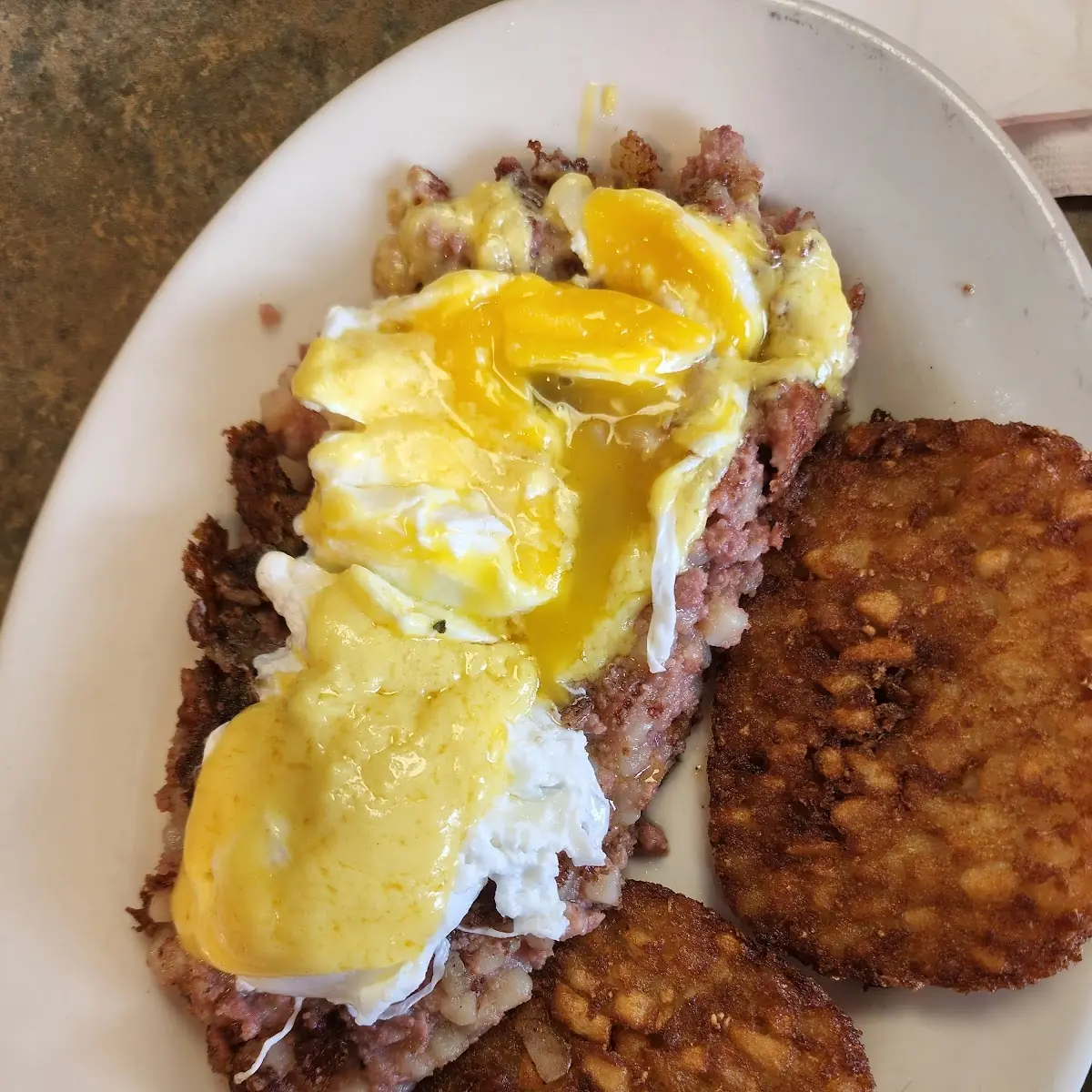 Corned Beef Hash Eggs Benedict