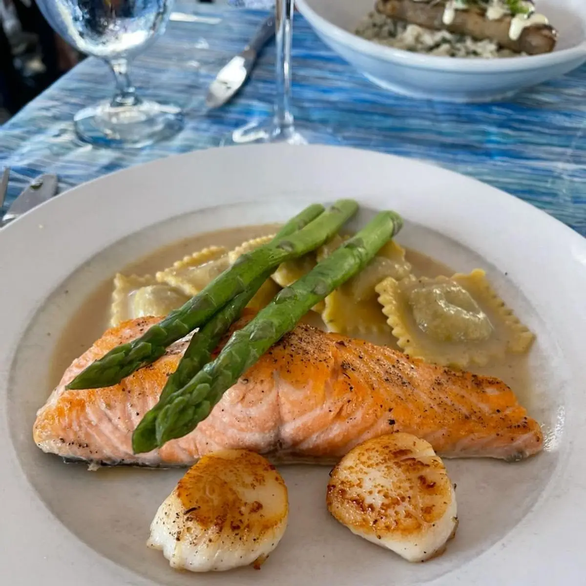 Roasted Salmon and Sea Scallops
