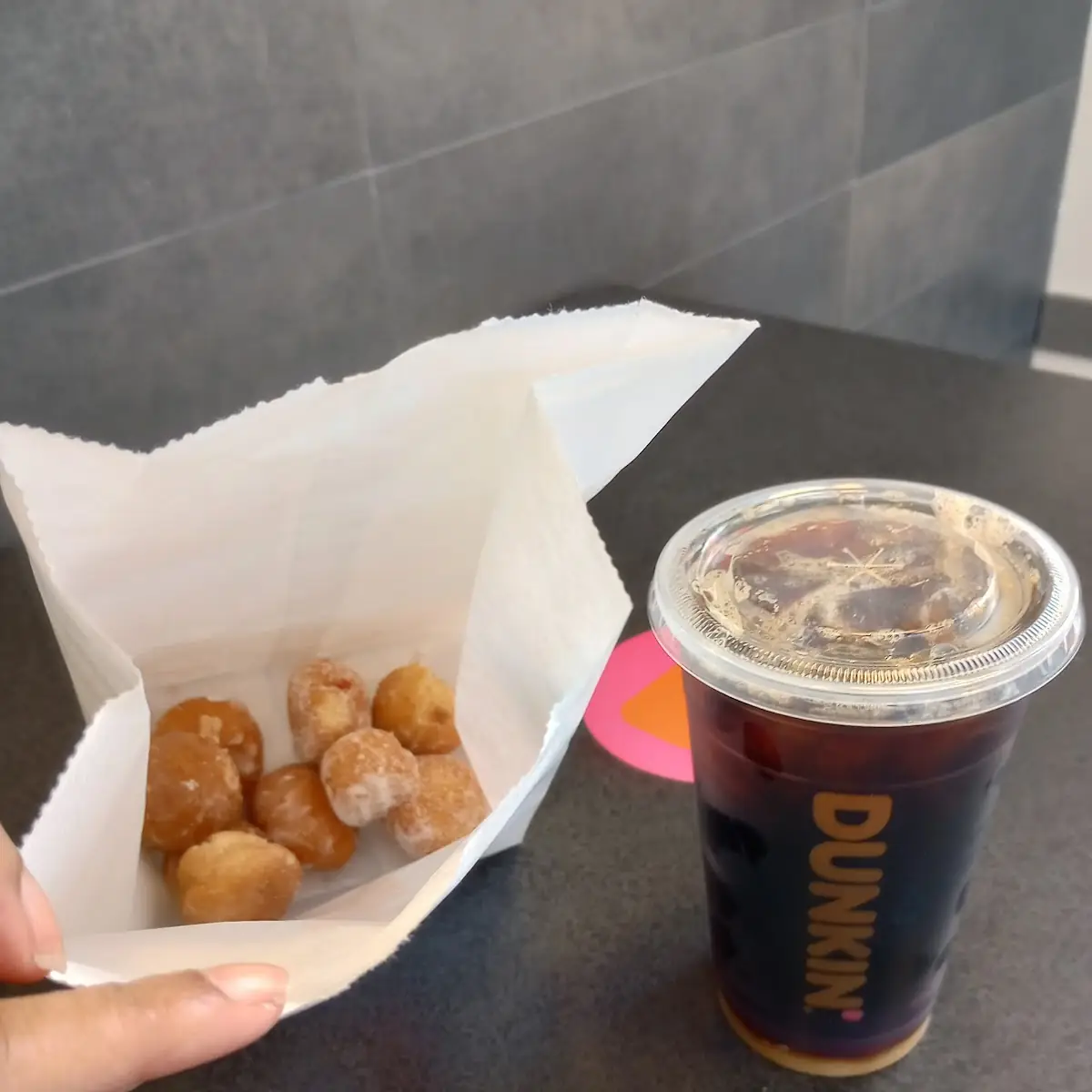 5 Donuts Holes & 3 00 Cold Brew Coffee with Sugar