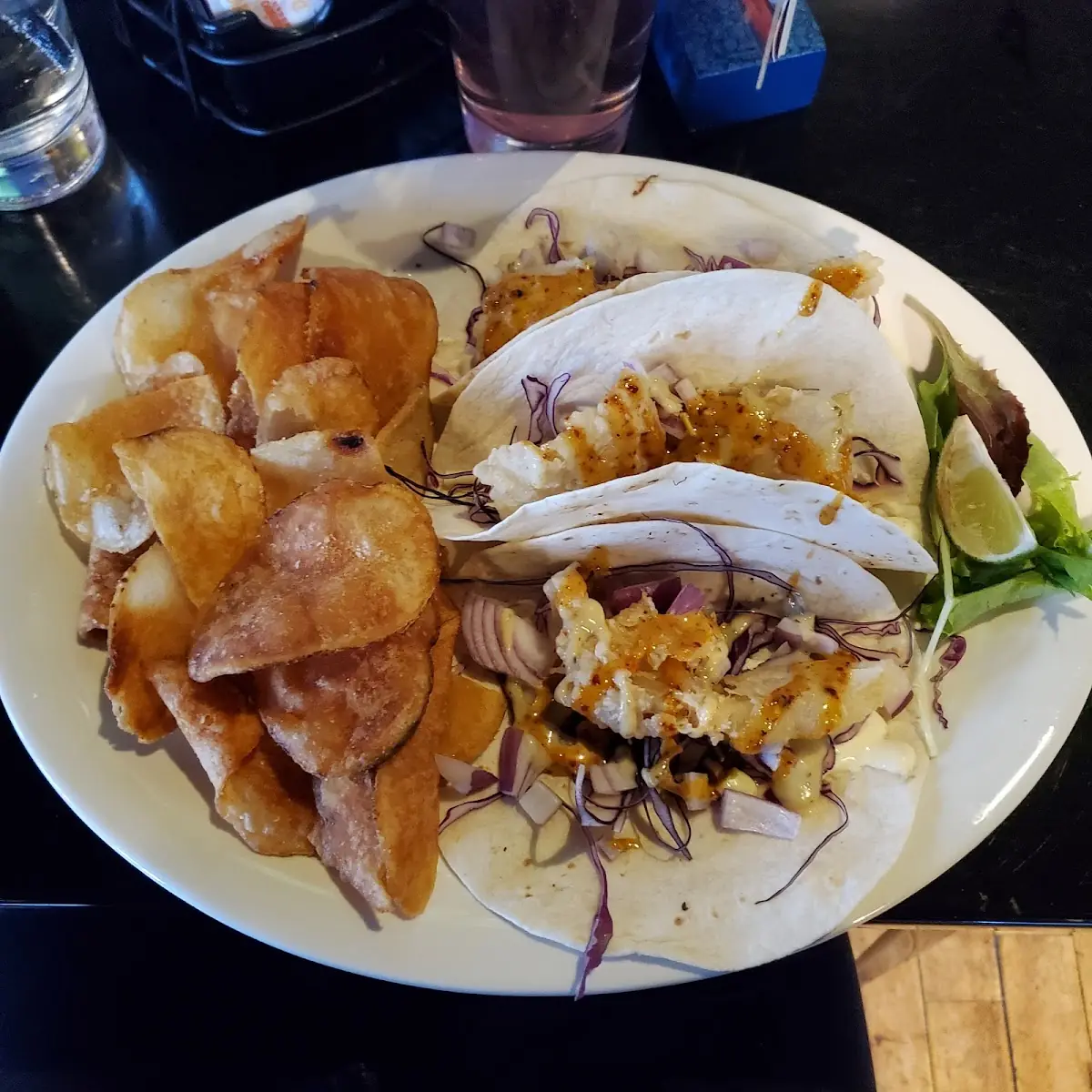 Fish Tacos with Housemade Chips