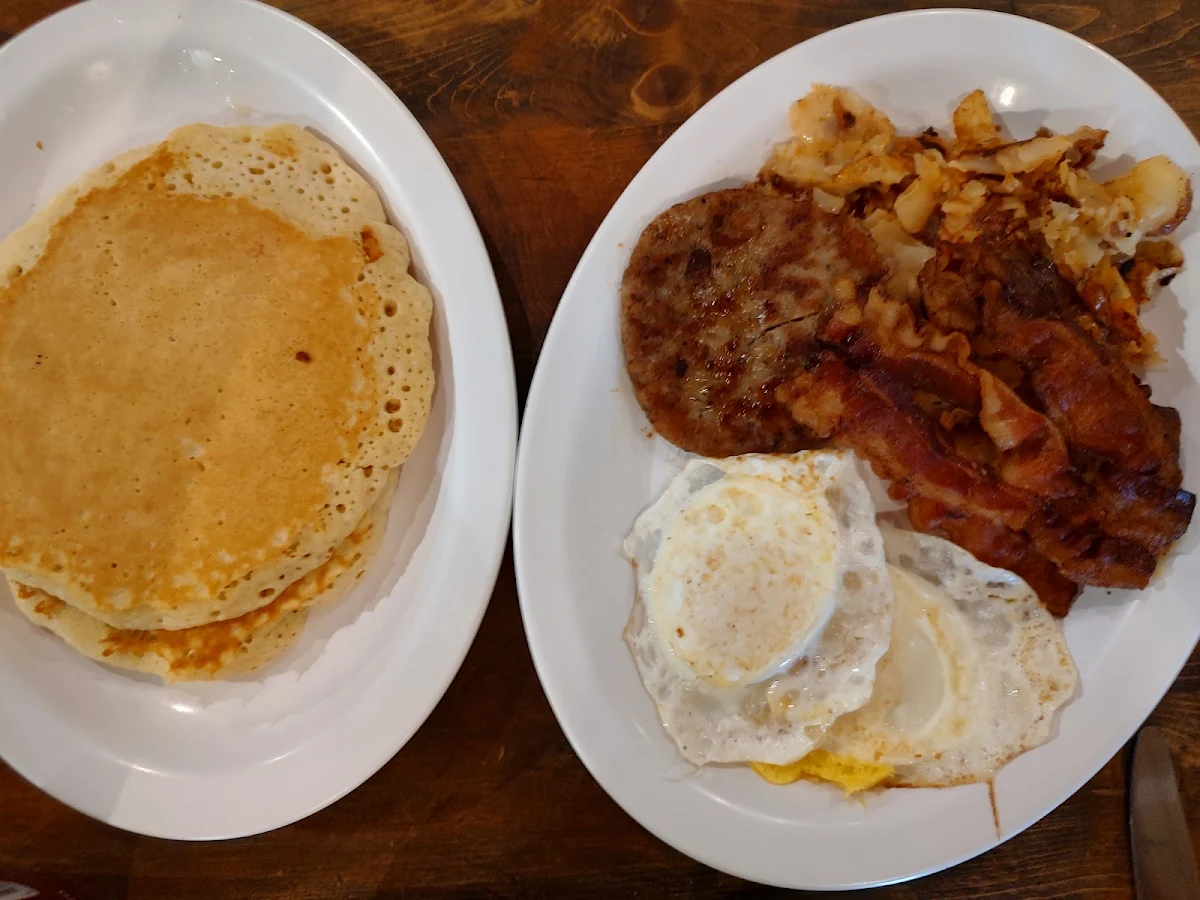 Pancake Combo with Eggs and Meat