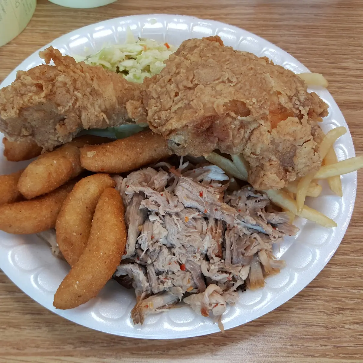 Pulled Pork and Fried Chicken Dinner