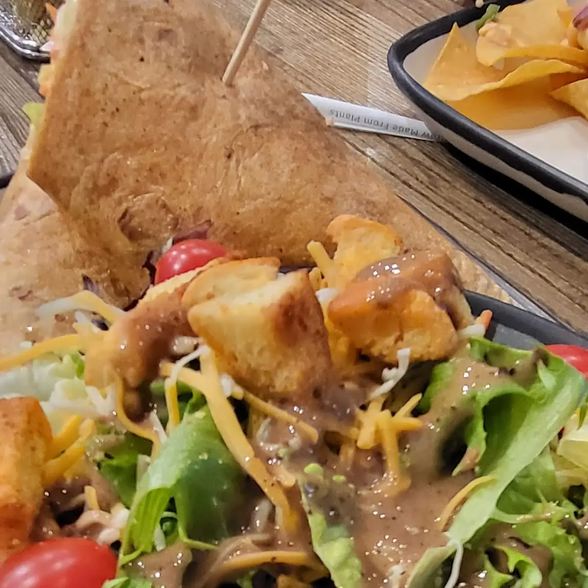 Sticky Finger Wrap and Side Salad