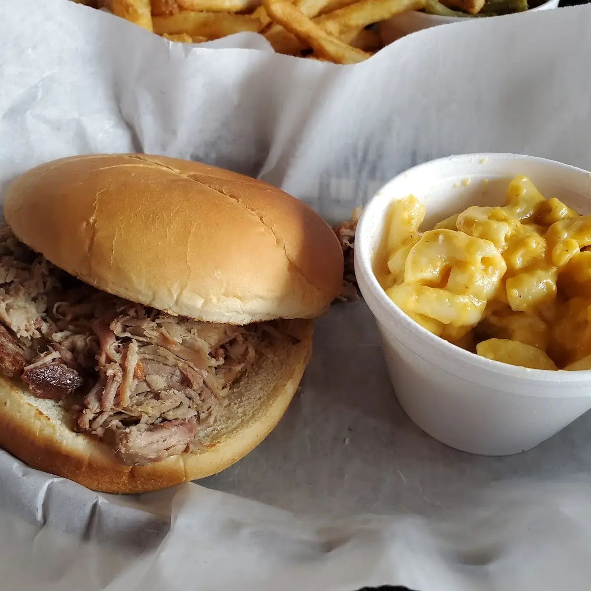 Child Pulled Pork and Mac Cheese