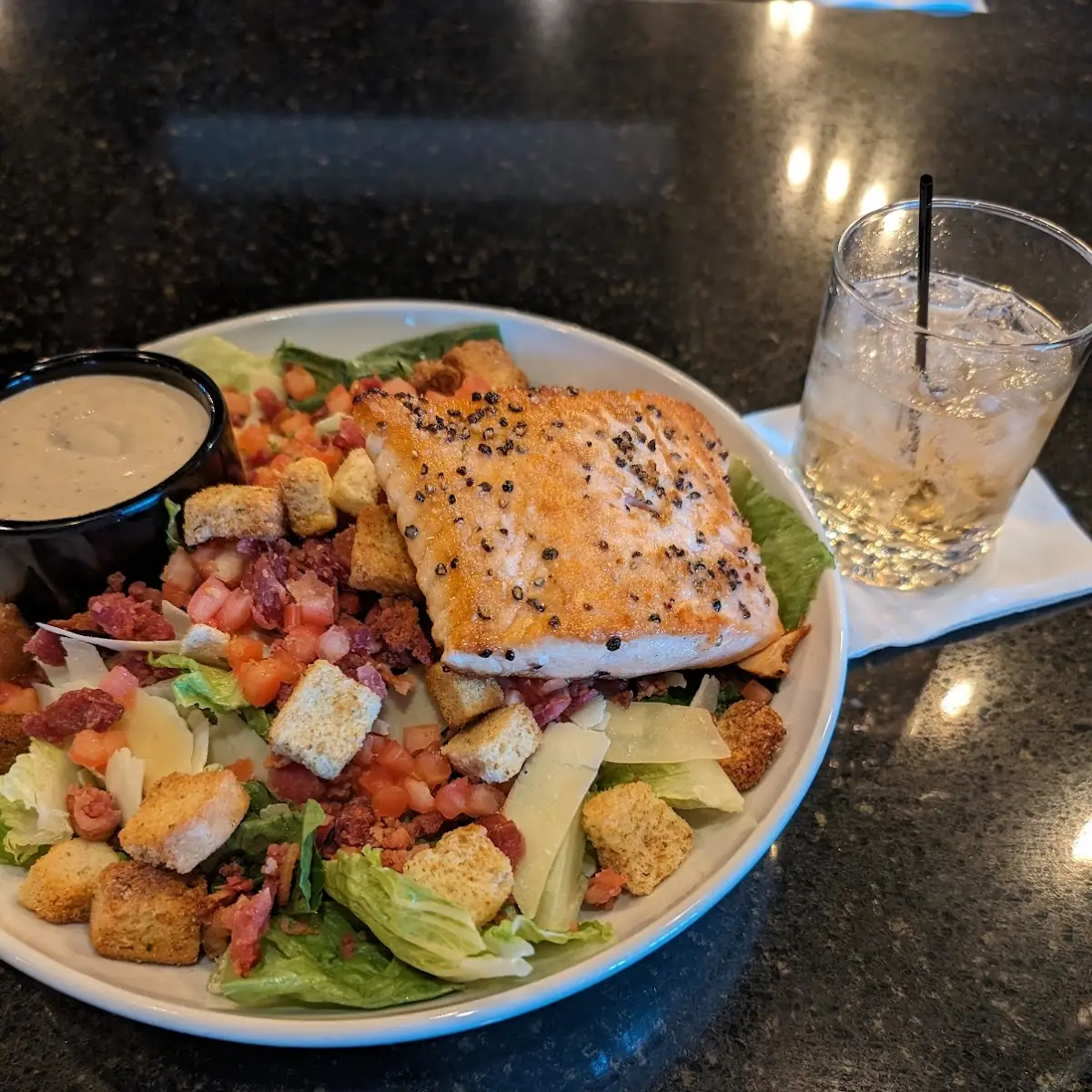 Caesar Salad with Salmon