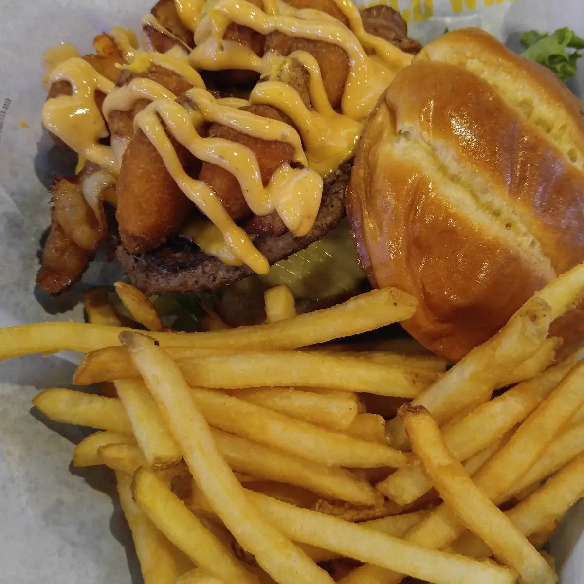 Cheese Curd Bacon Burger