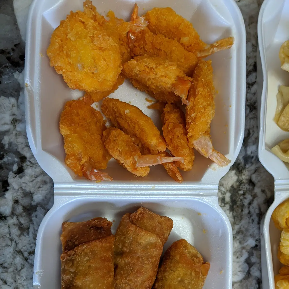 Fried Shrimp and Egg Rolls