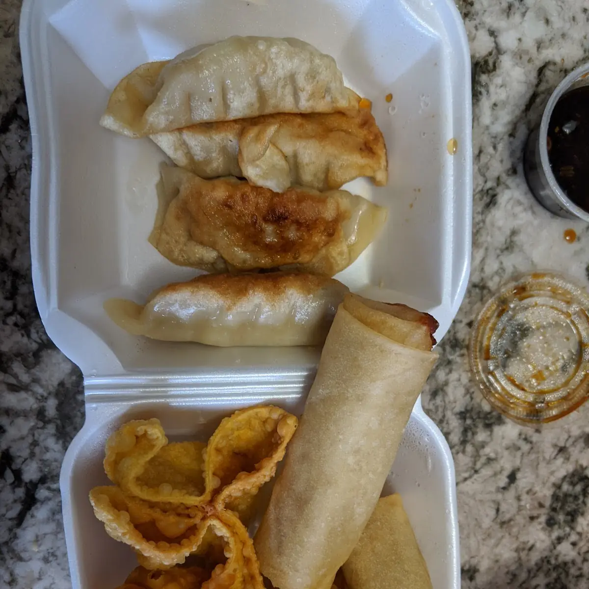 Pan Fried Dumplings Crab Rangoon Spring Rolls