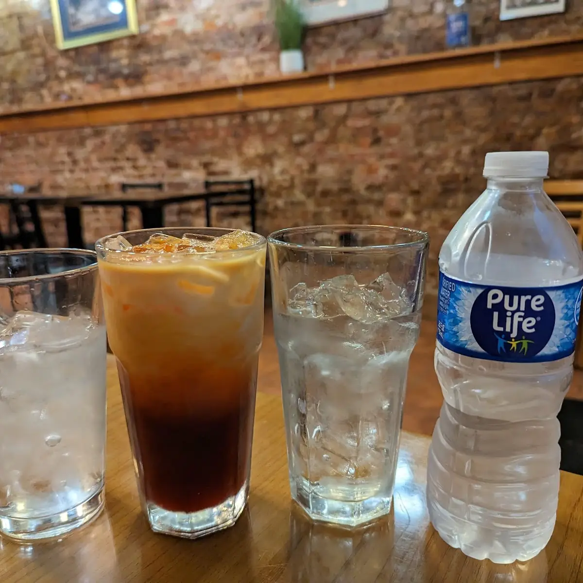 Thai Iced Tea and Water