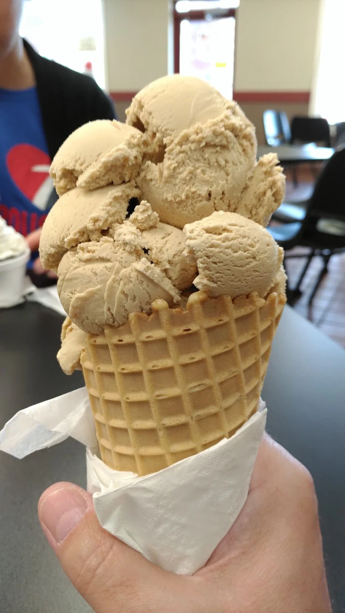 Coffee Ice-Cream Double Dip in a Waffle Cone