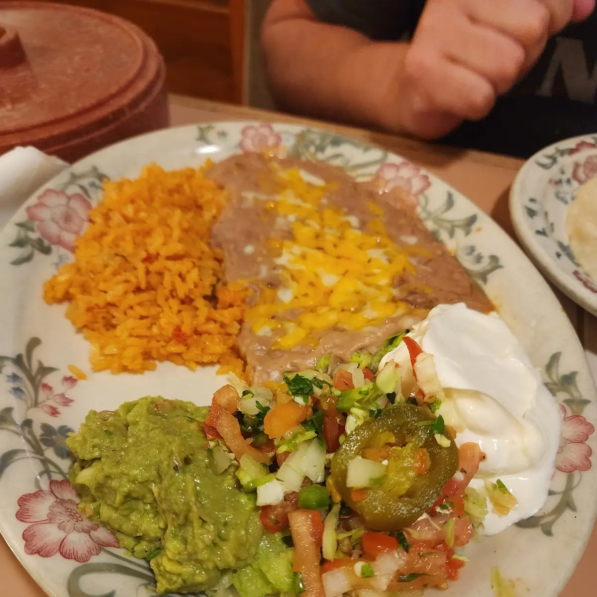 Enchiladas Rice Beans and Margarita