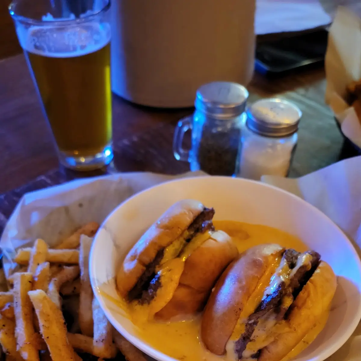 Smash Burger and Buffalo Cheese Sauce