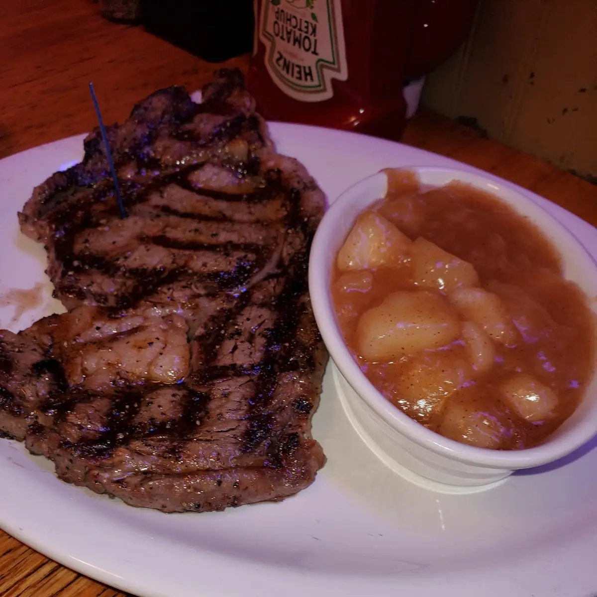 12 Oz Ribeye Steak with Apples