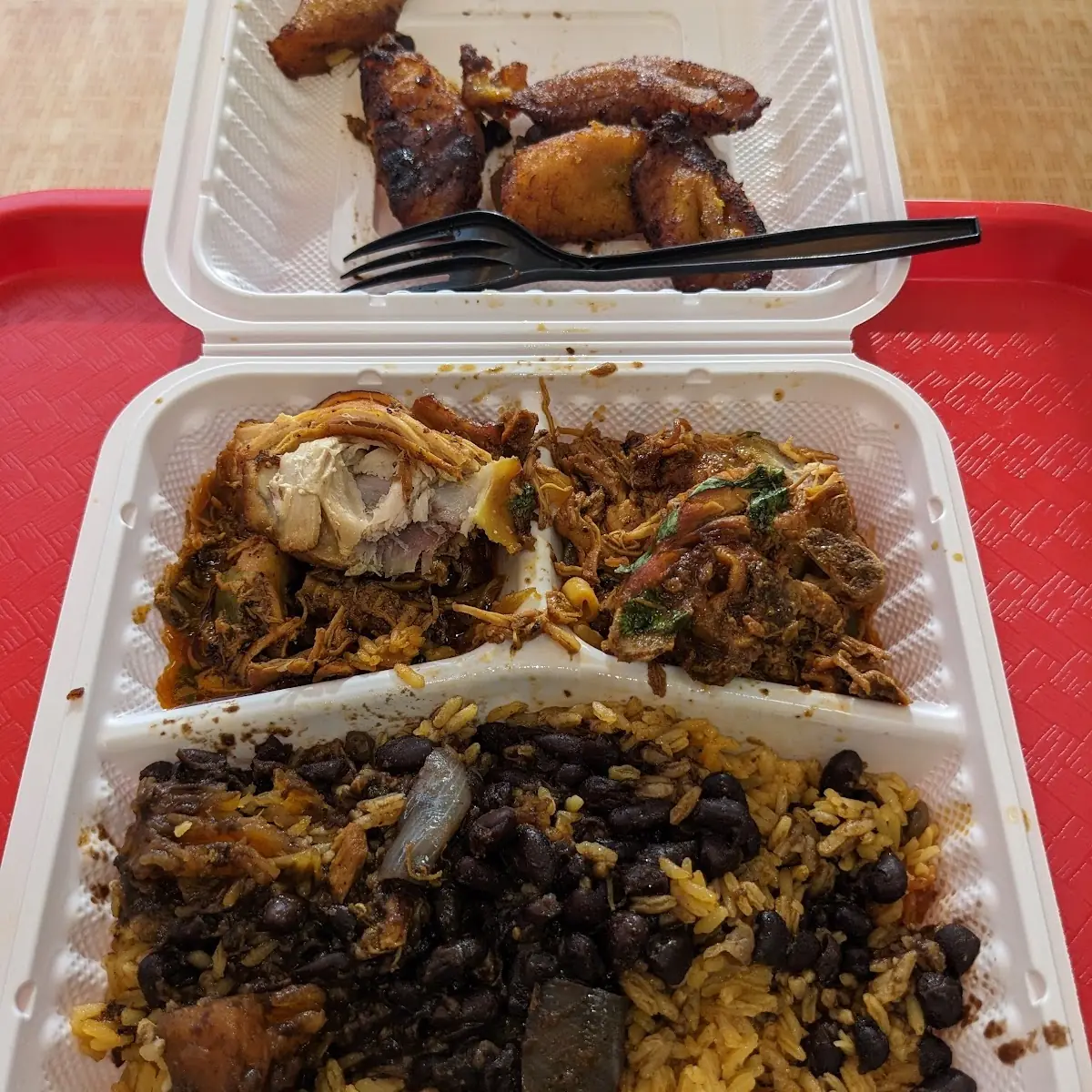Stewed Chicken Rice with Black Beans and Plantains