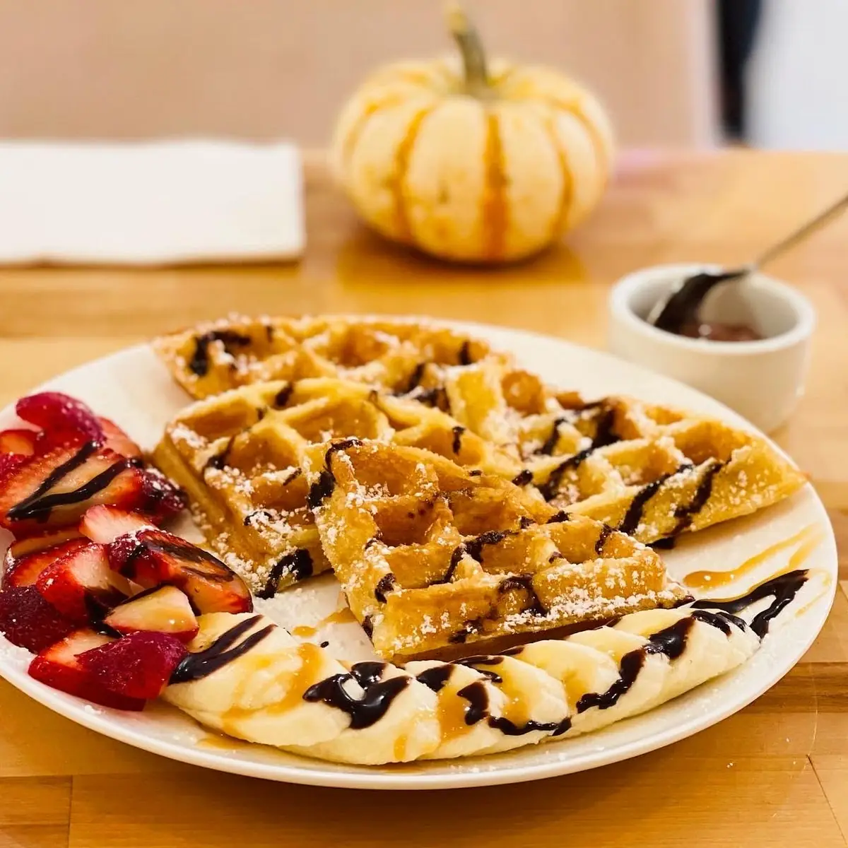 Belgian Waffles with Nutella