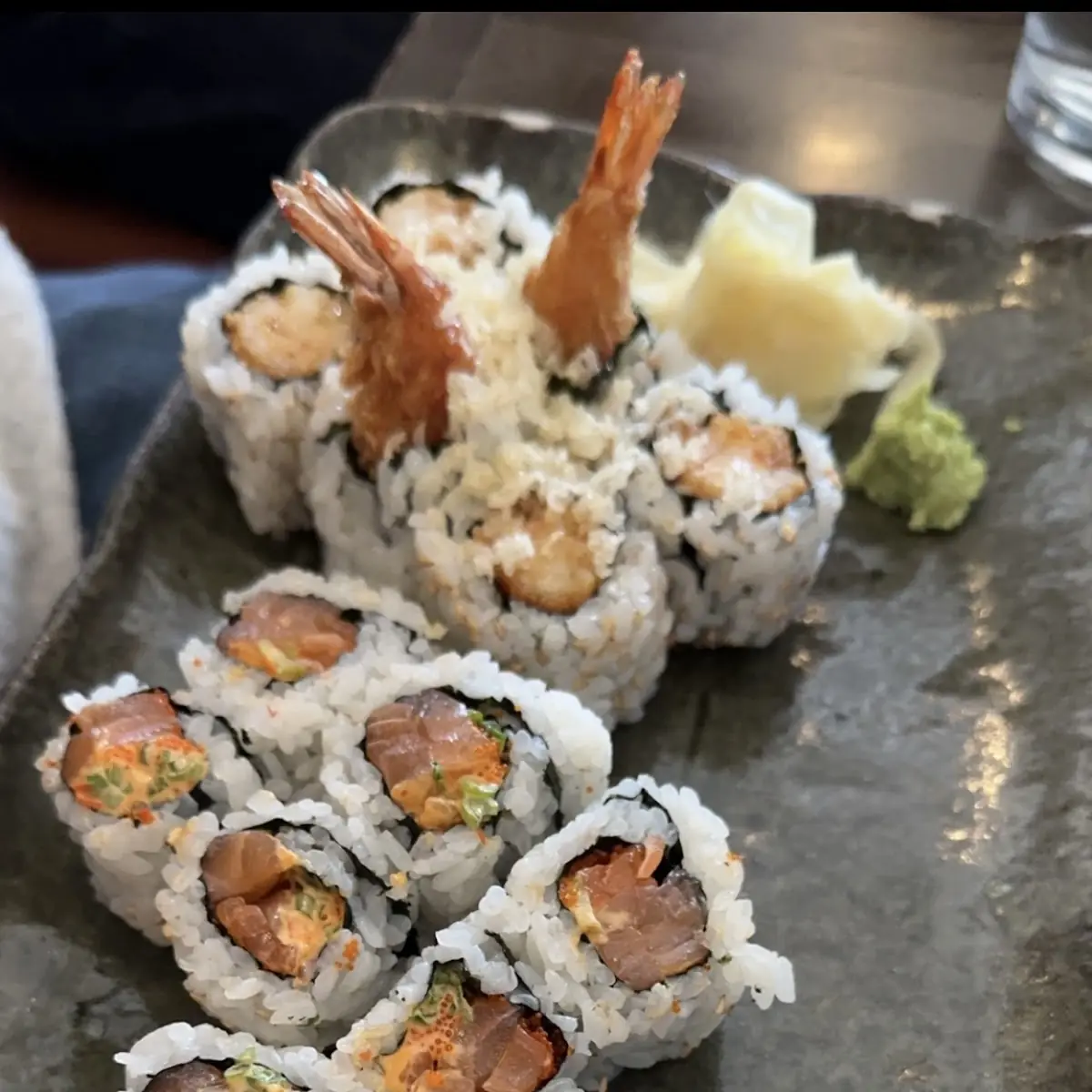 Spicy Salmon & Shrimp Tempura Roll