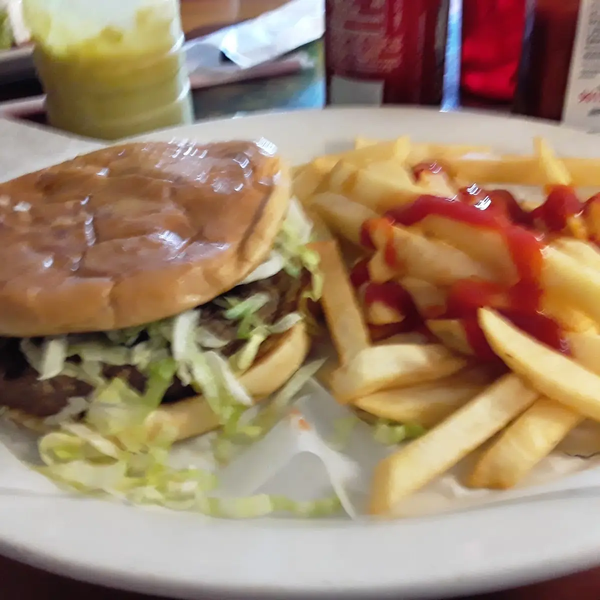 Hamburger with Fries with Cheese
