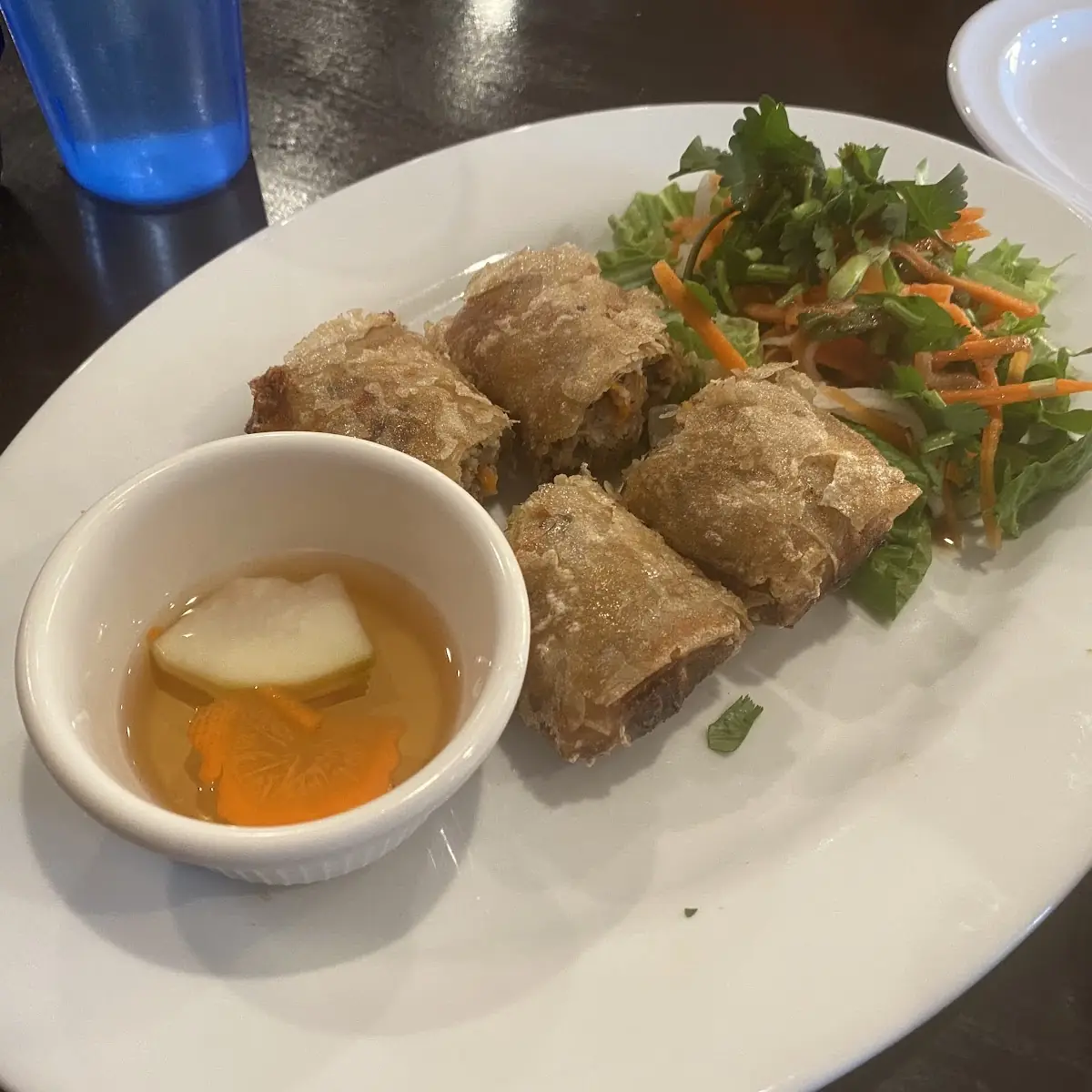 Crispy Fried Spring Rolls with Salad