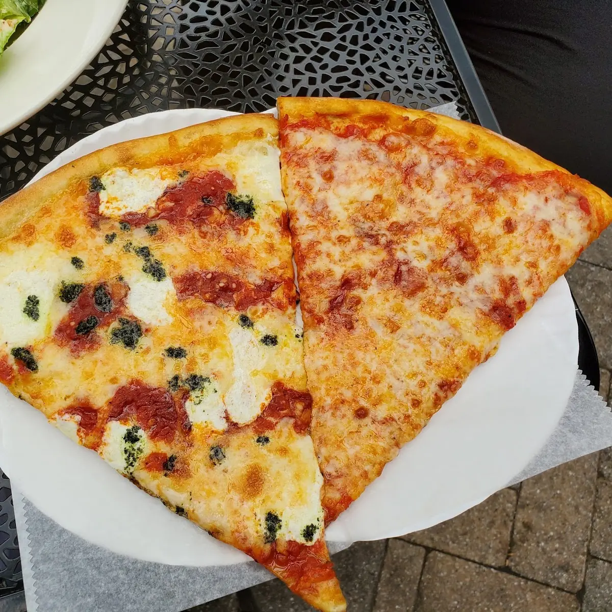 Margarita Pizza and a Plain Pizza