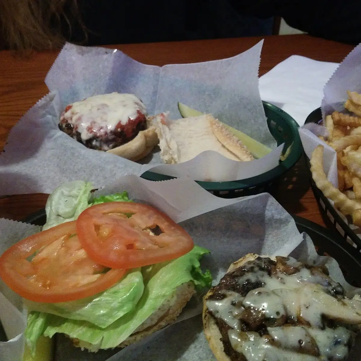 Sharp Burger Sauteed Mushrooms Onions and Sharp Provolone Cheese