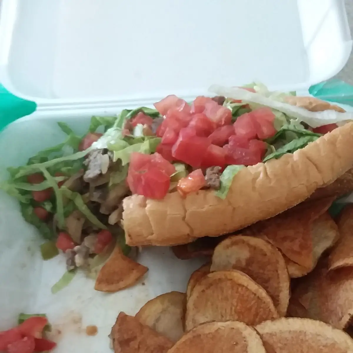 Loaded Cheese Steak and House Chips