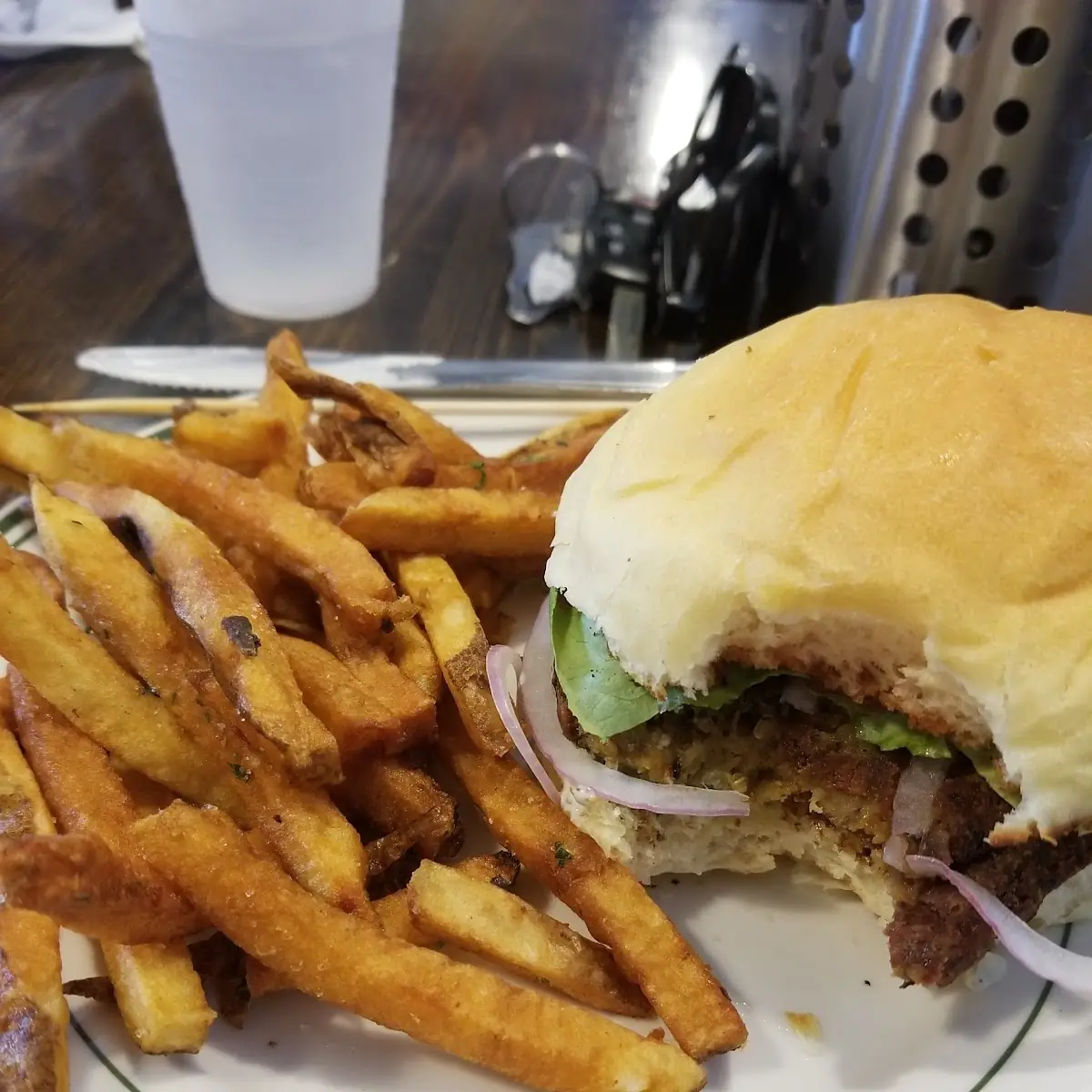 Veggie Burger and Fries
