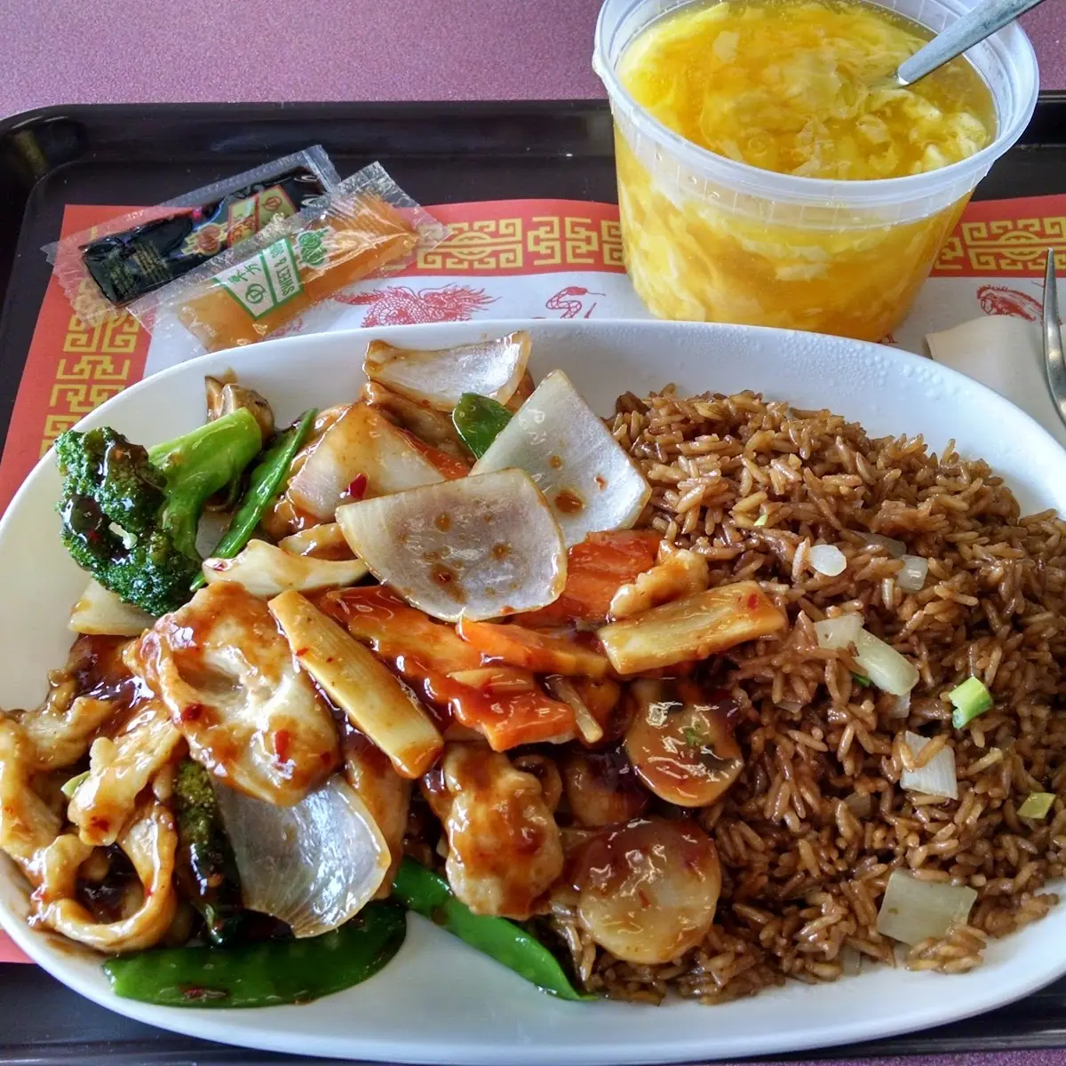 Kung Pao Chicken and Egg Drop Soup