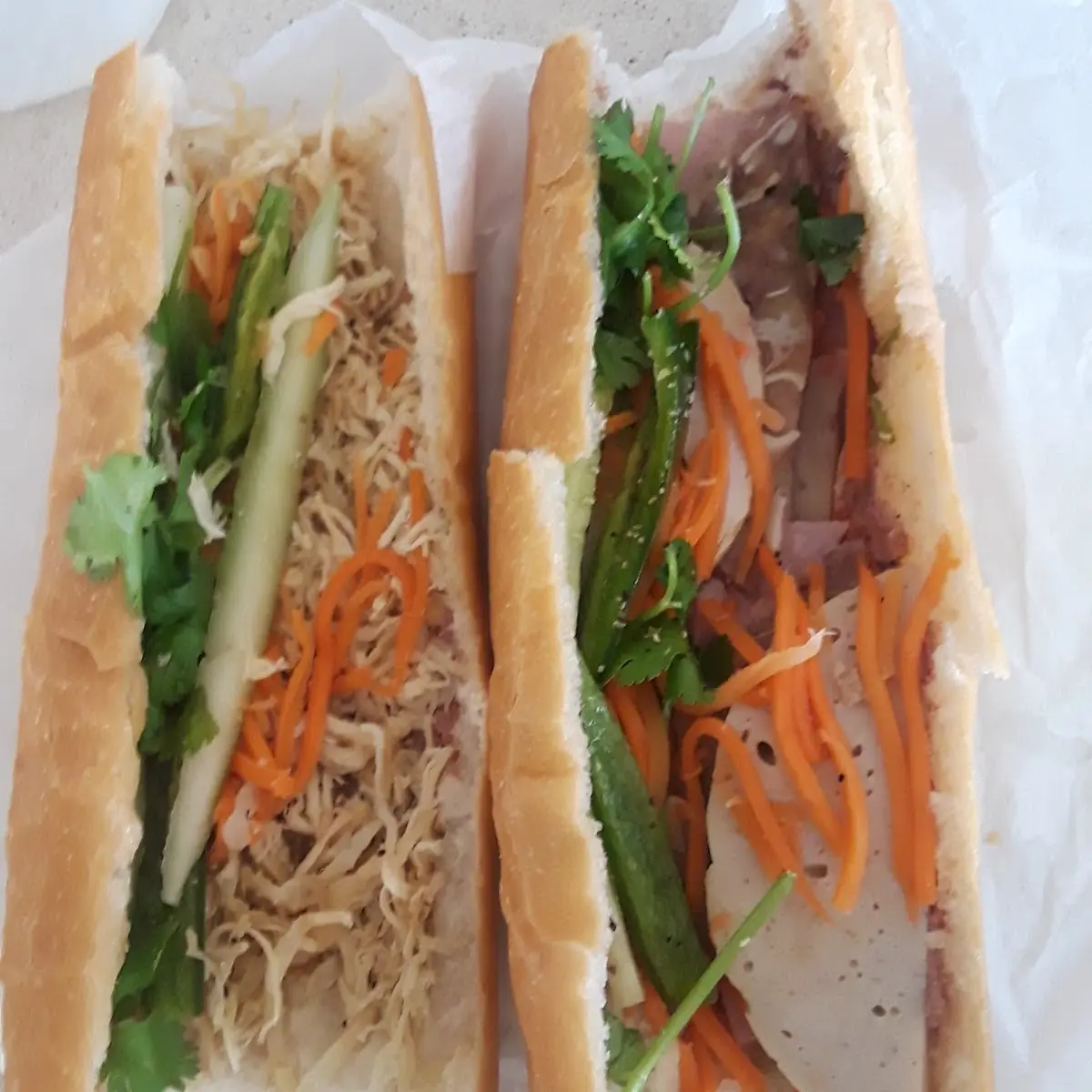 Banh MI Shredded Chicken Left Combo Meat Right