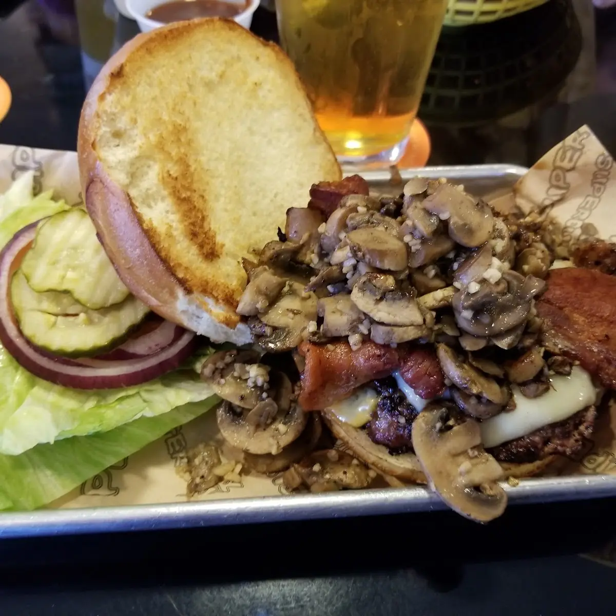 Mushroom Bacon Swiss Burger