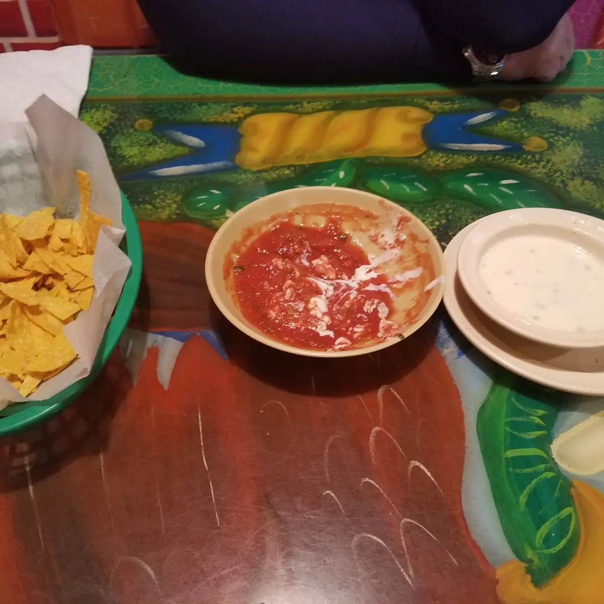 Chips Salsa and Queso Blanco