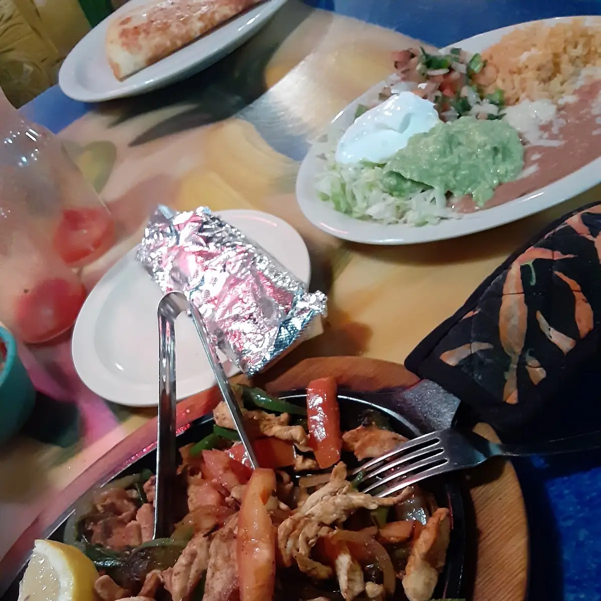 Chicken Fajitas with Rice Beans