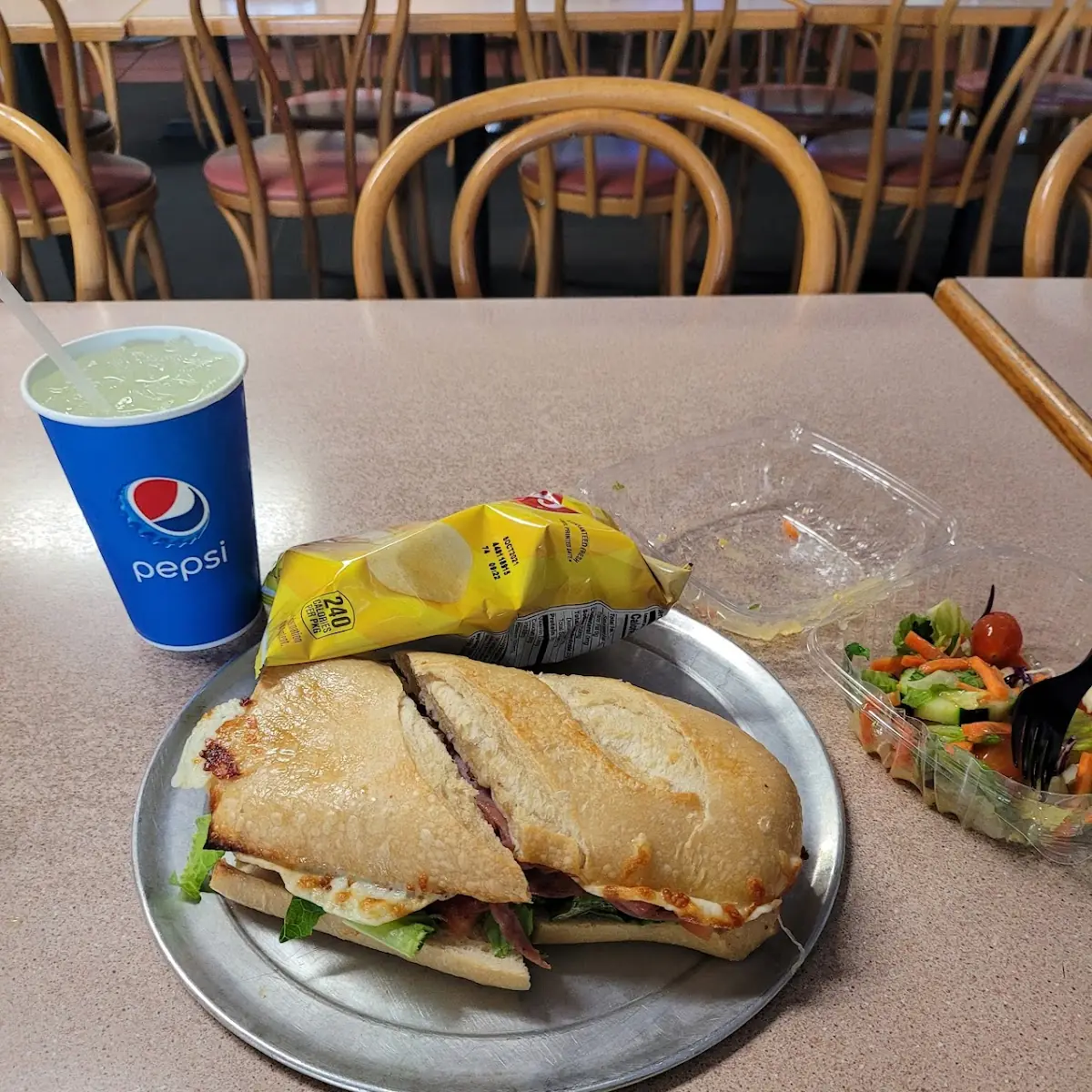 Meat Combo Sandwich and Chips