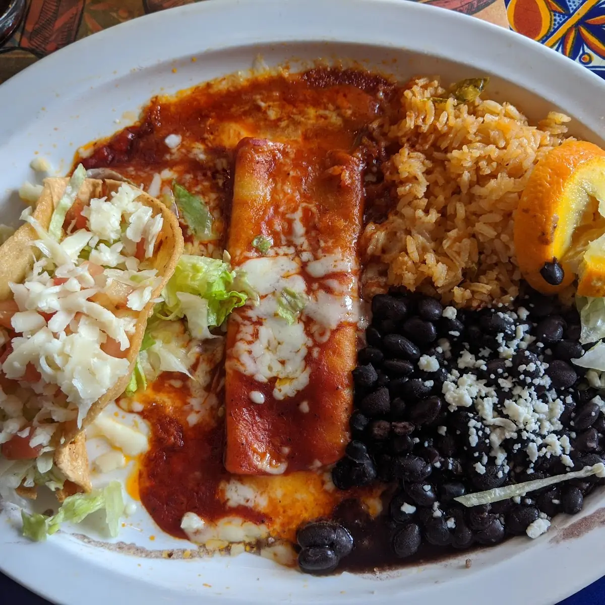 2 Chicken Enchiladas with Black Beans