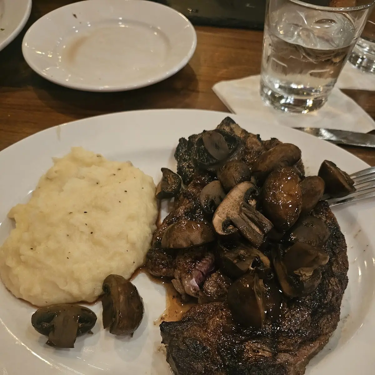 Bourbon Ribeye with Mash Potatoes