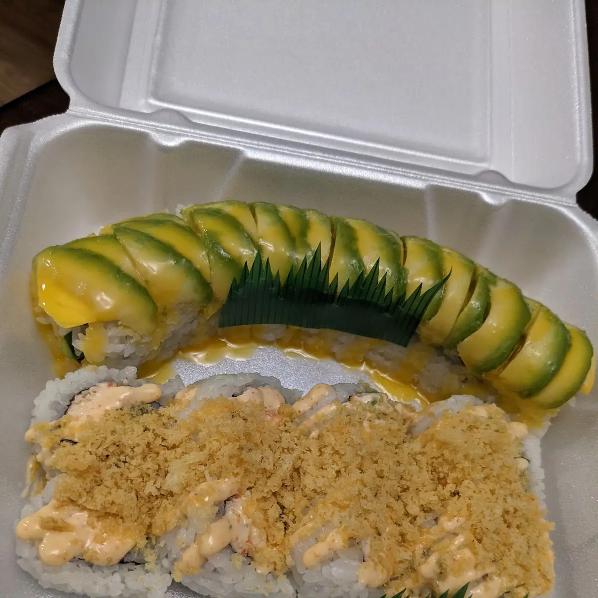 Tropical Roll and Spicy Crunchy Roll