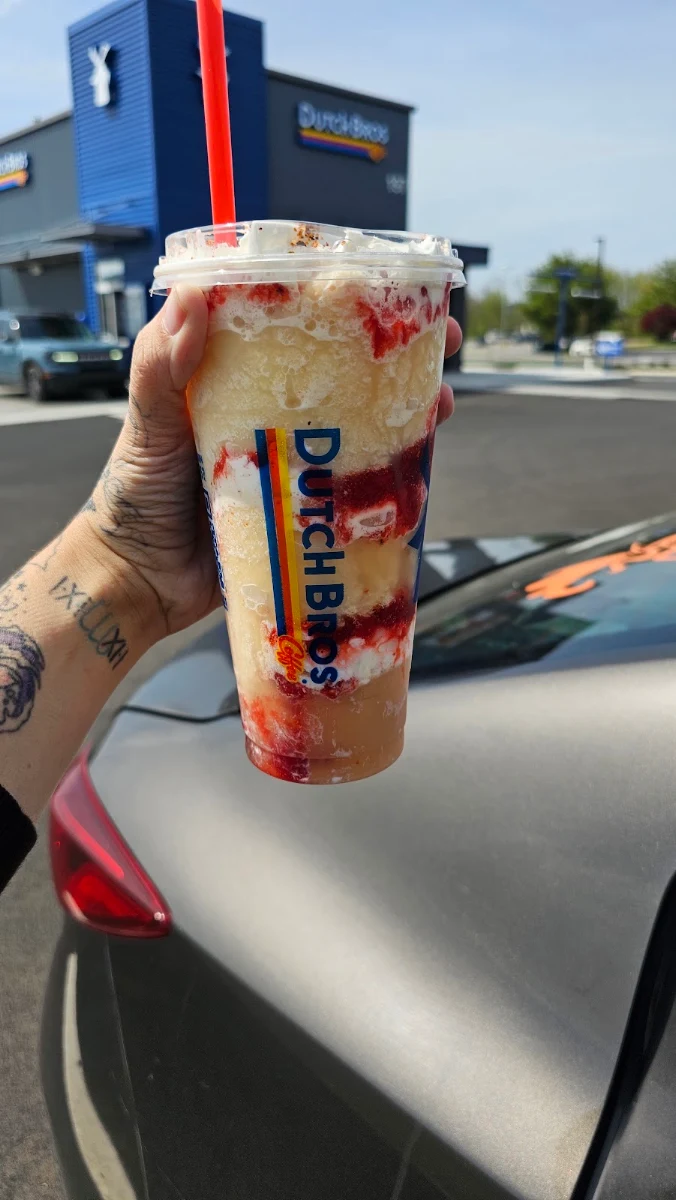 Peach Ring Sugar Free Blended Rebel Parfait Style with Strawberrys and Tajin