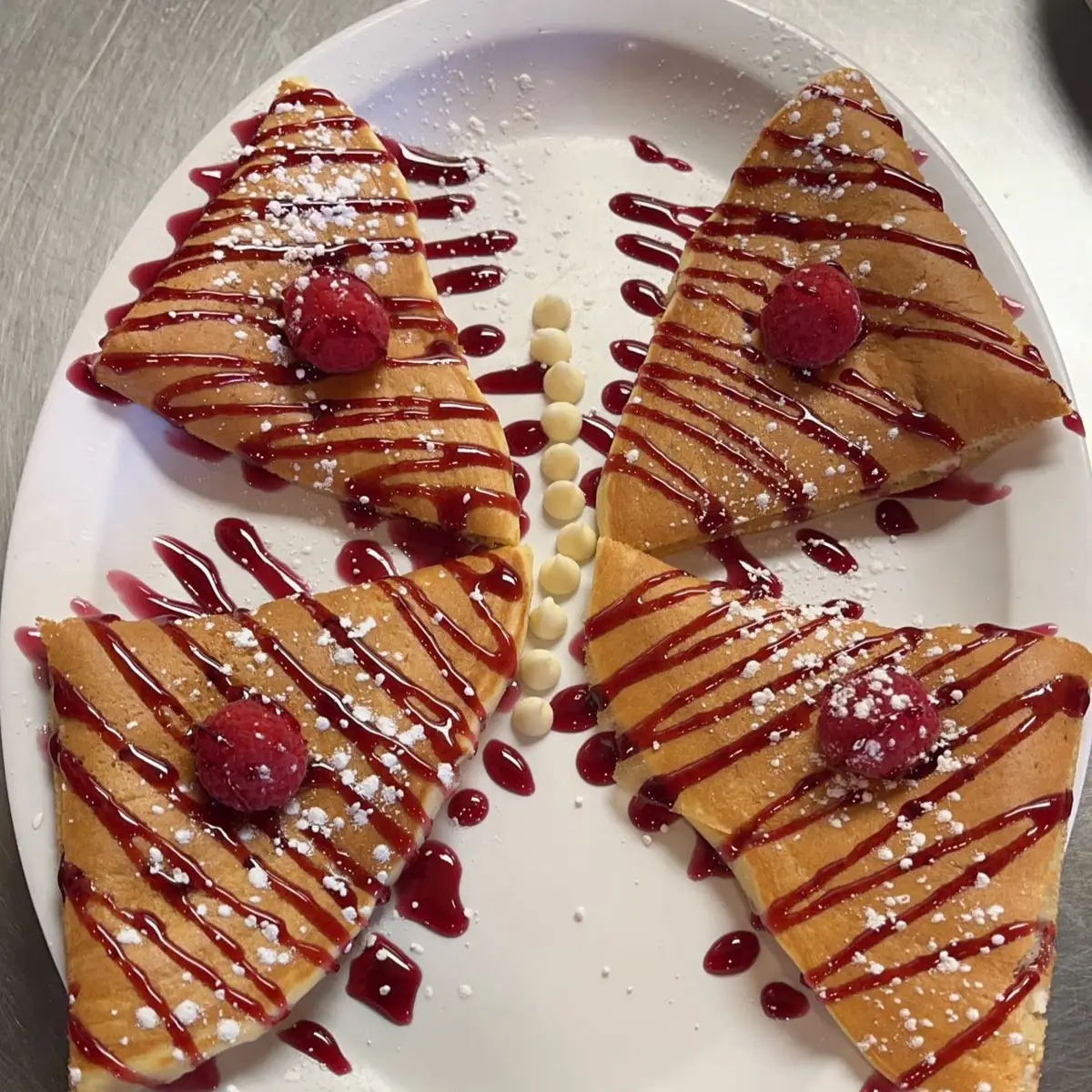Kids White Chocolate Raspberry Pancakes