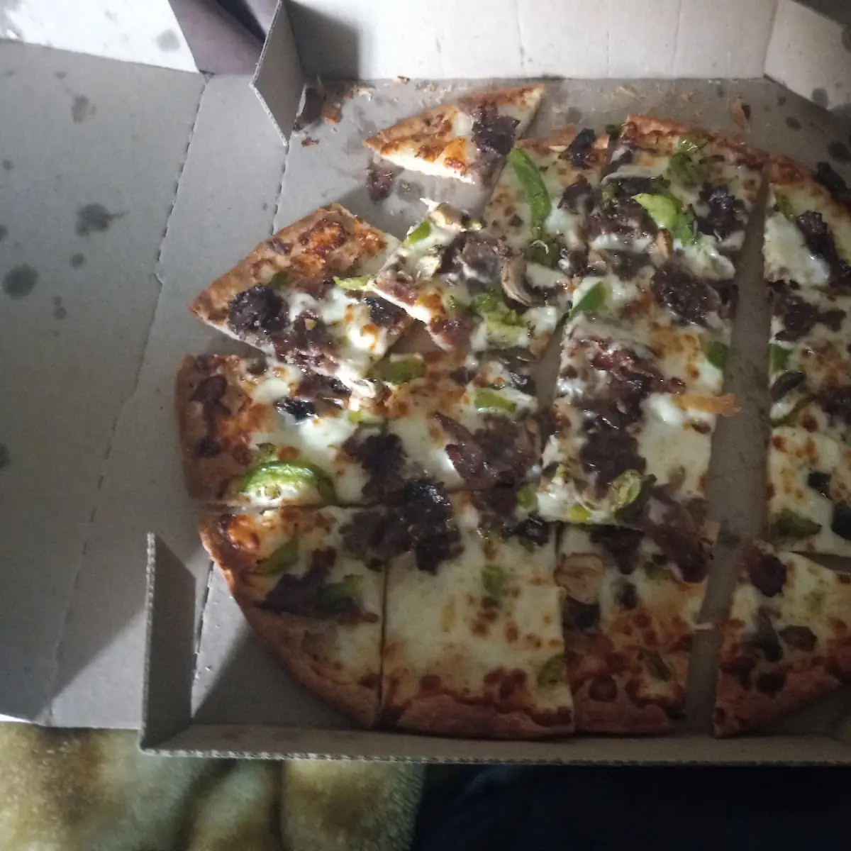 Thin Crust Steak an Cheese Pizza