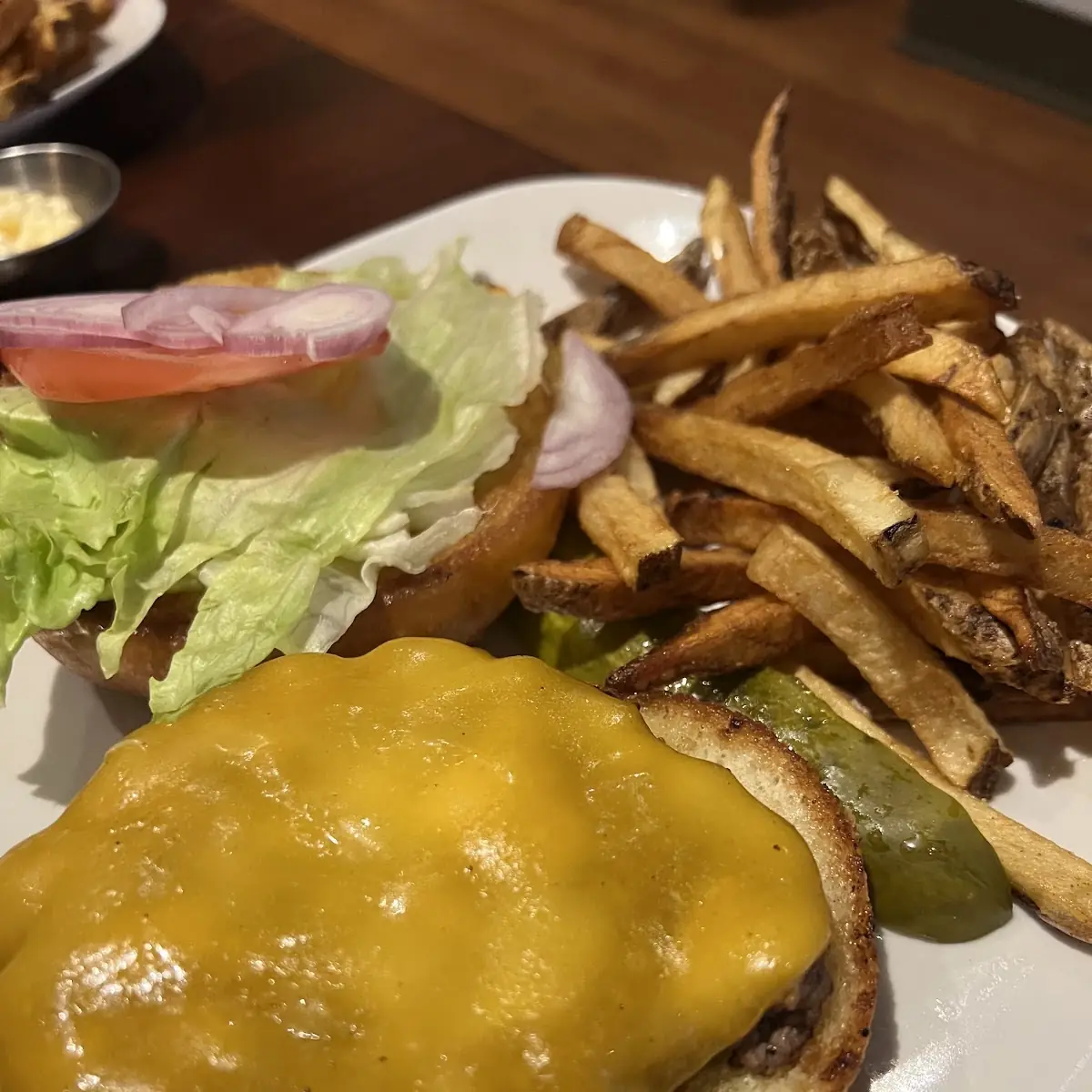Cheddar Cheese Burger & Fries